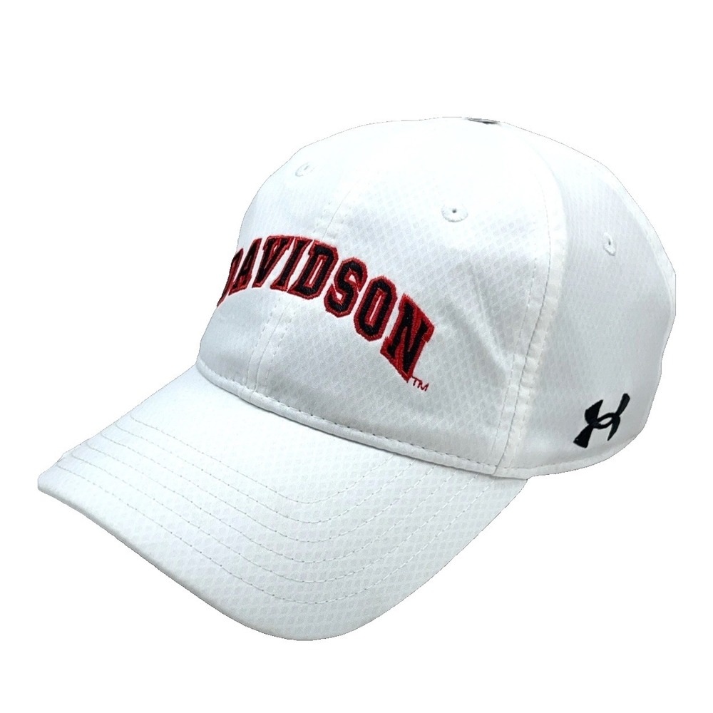 Davidson Wildcats Hat Cap Strap Back White Performance Running Golf Under Armour